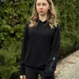 Жіночий демісезонний худі I Love Ukraine чорний (двонитка)