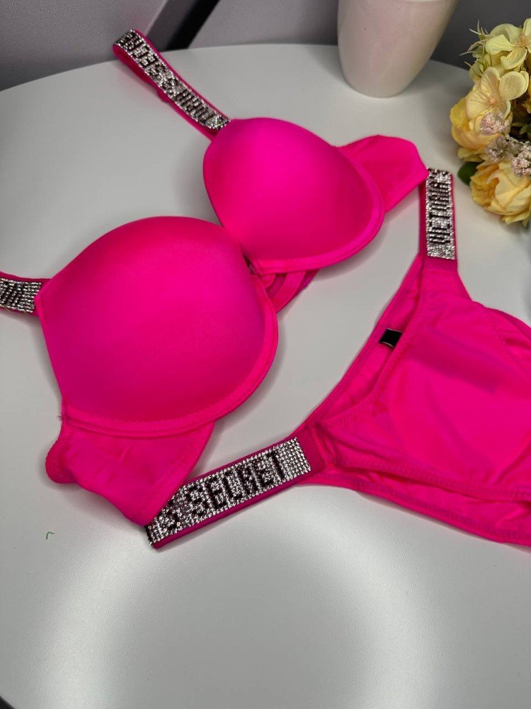 Комплект женский Victoria’s Secret Rhinestone Pink kk048 - Зображення 3