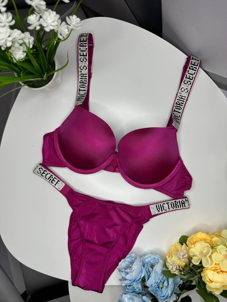 Комплект женский Victoria’s Secret Rhinestone Violet kk051