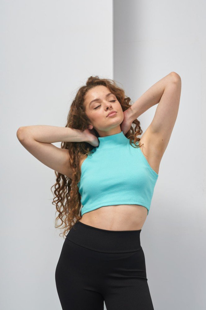Кроп-топ рибана бирюзовый - Зображення 5