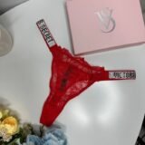 Женские кружевные стринги Victoria's Secret красный wu088
