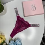 Женские Кружевные стринги Victoria's Secret  темно-фиолетовый wu092