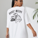 Жіноча футболка біла з мерчем | 61-001