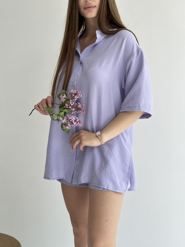 Костюм Sweet жіночий кардиган та шорти бузкові - Зображення 4