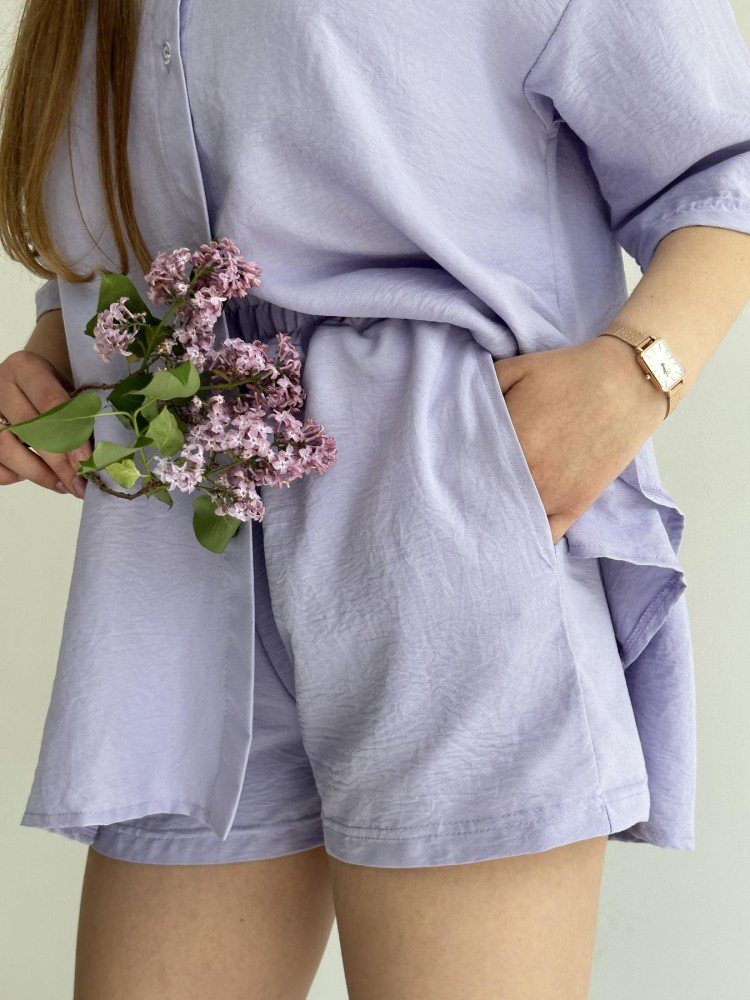 Костюм Sweet жіночий кардиган та шорти бузкові - Зображення 6