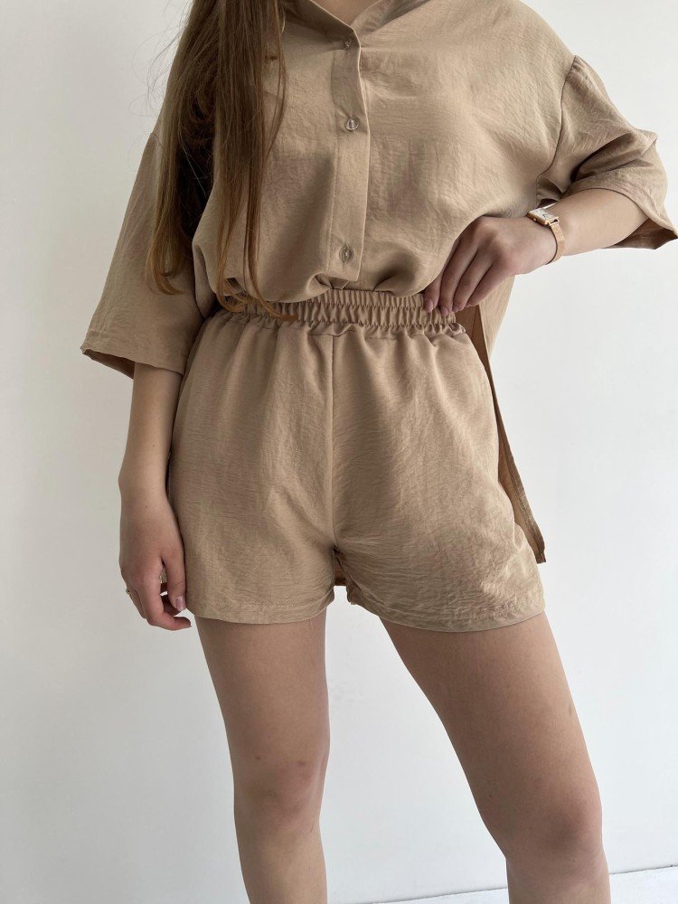 Костюм Sweet жіночий кардиган та шорти бежеві - Зображення 10