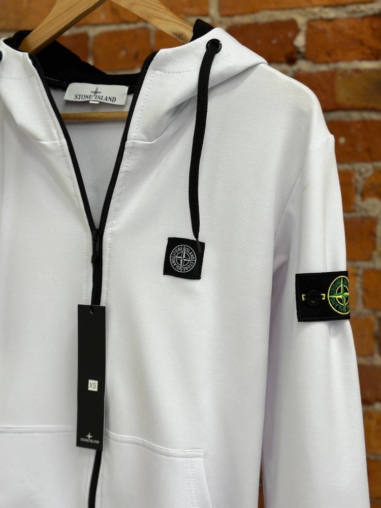 Комплект костюм Stone Island зіп худі біле і 2 пари шкарпеток - Зображення 3