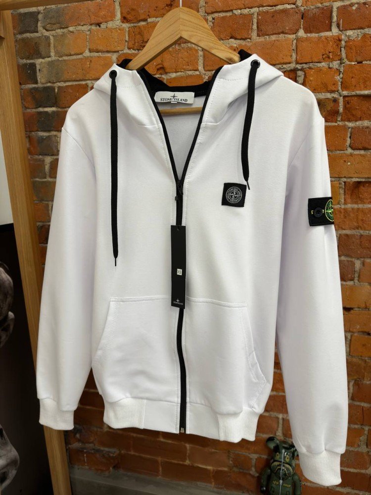 Комплект костюм Stone Island зіп худі біле і 2 пари шкарпеток - Зображення 7
