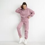 Спортивний костюм із тринитки на флісі Yola . Пудра