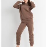 Спортивний костюм oversize із тринитки на флісі Yola мокко