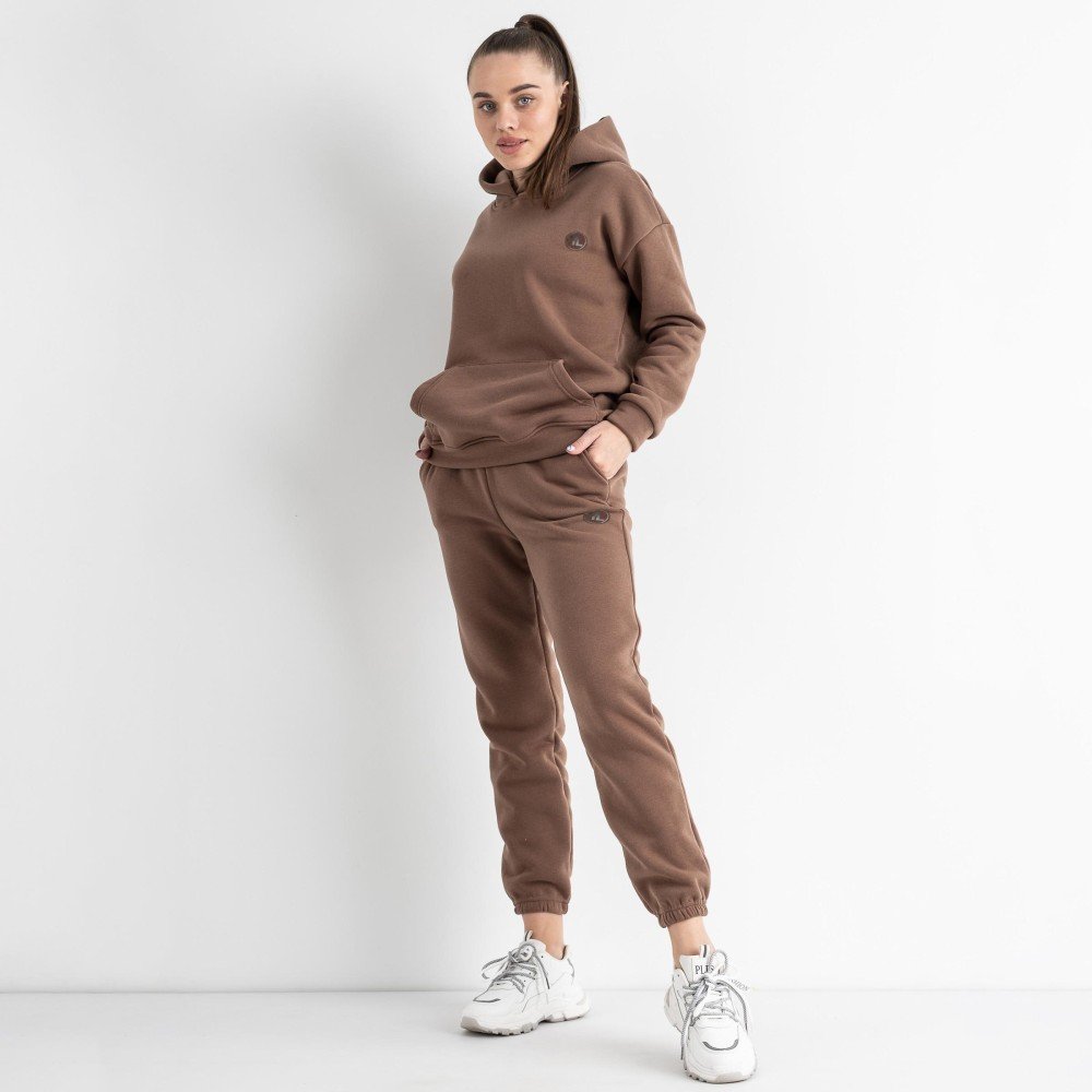 Спортивний костюм oversize із тринитки на флісі Yola мокко - Зображення 6