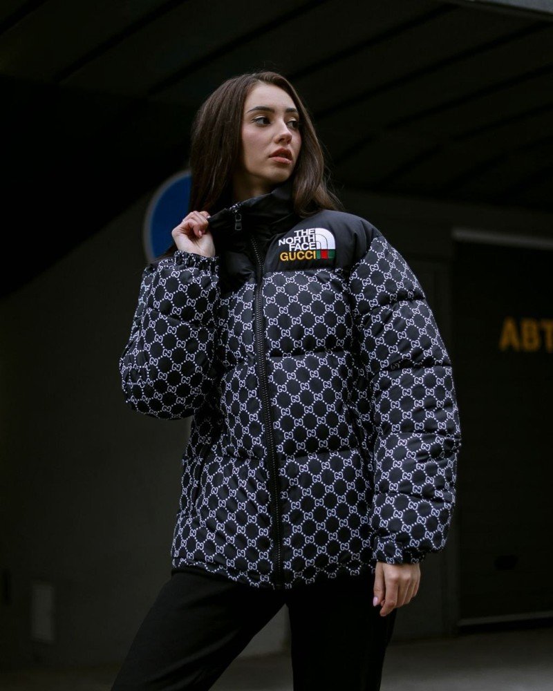 Куртка пухова TNF Gucci чорна жіноча