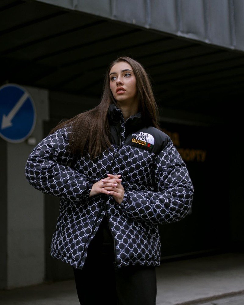 Куртка пухова TNF Gucci чорна жіноча - Зображення 3