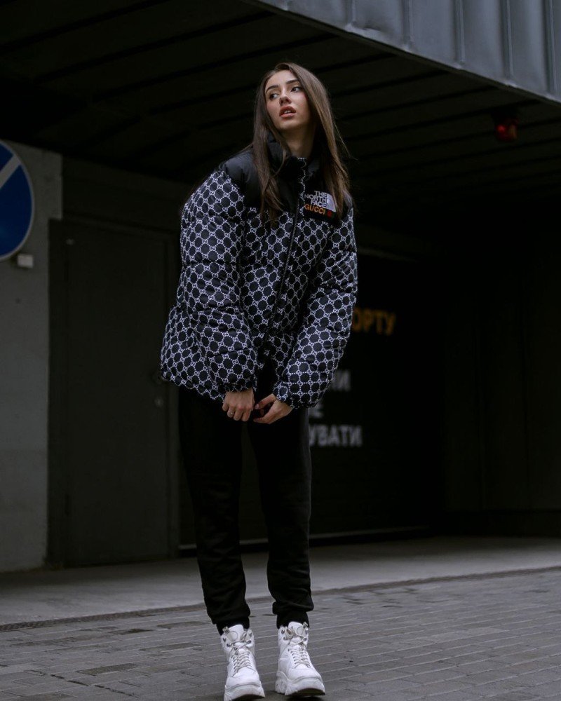 Куртка пухова TNF Gucci чорна жіноча - Зображення 4