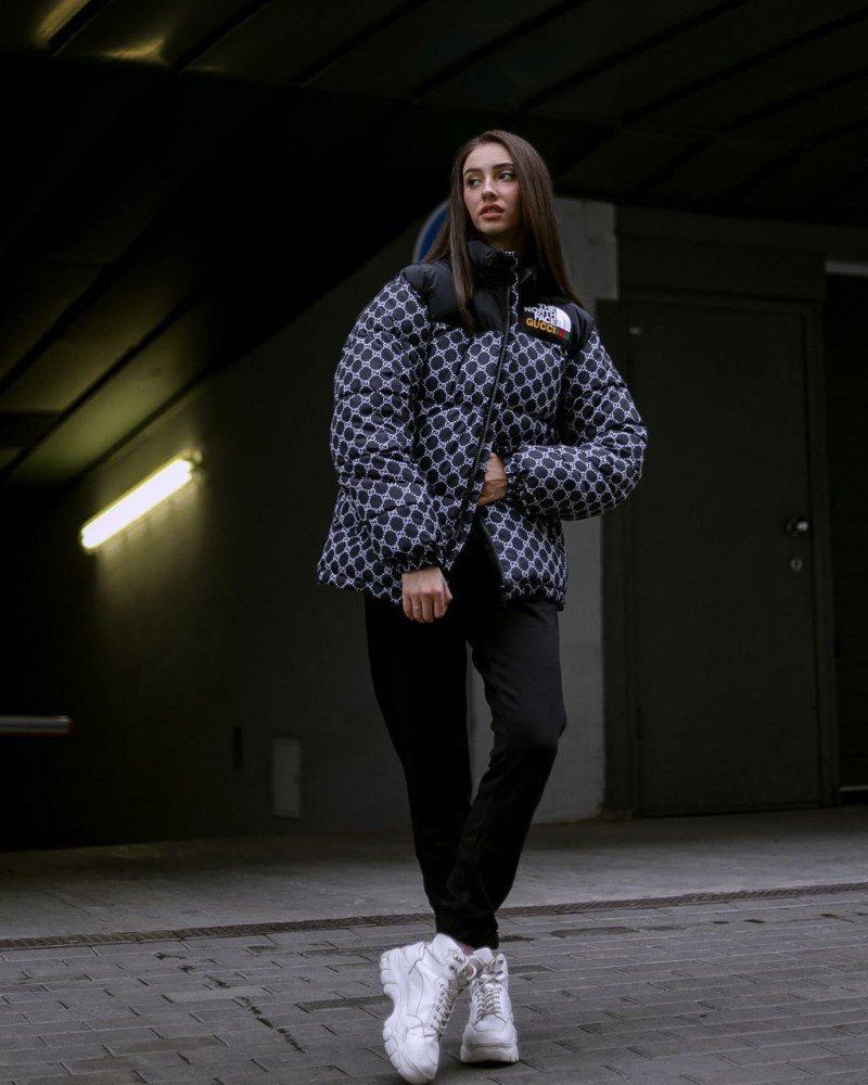 Куртка пухова TNF Gucci чорна жіноча - Зображення 8