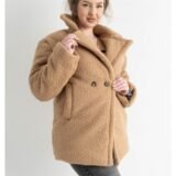 Шуба Тедді напівбатальна з овчини бежева