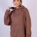 Худі оверсайз із флісу мокко