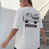 Жіноча футболка біла з мерчем | 61-036