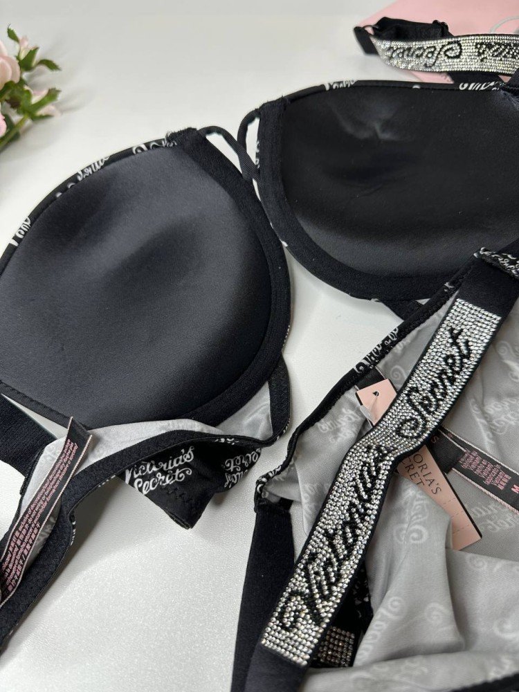 Комплект Victoria's Secret 18830 чорний з принтом VS kk053 - Зображення 6