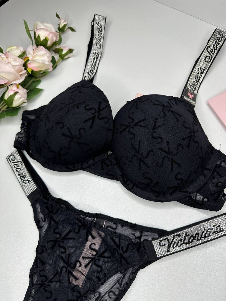 Комплект Victoria's Secret 18870 чорний kk055 - Зображення 2