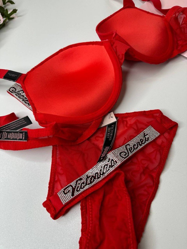 Комплект Victoria's Secret 18870 червоний kk057 - Зображення 3