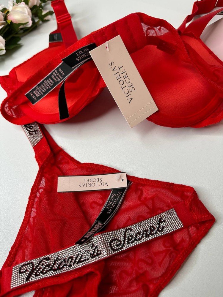 Комплект Victoria's Secret 18870 червоний kk057 - Зображення 4