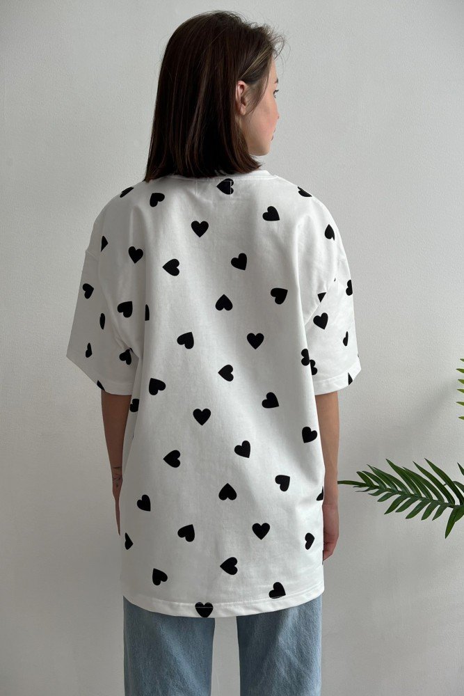 Жіноча оверсайз футболка black heart Without white - Зображення 4