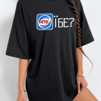 Жіноча футболка чорна з мерчем | 61-065