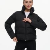 Пуховик укорочений жіночий Bubble" чорний матовий"