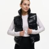 Жилетка жіноча Lola" чорний глянець"