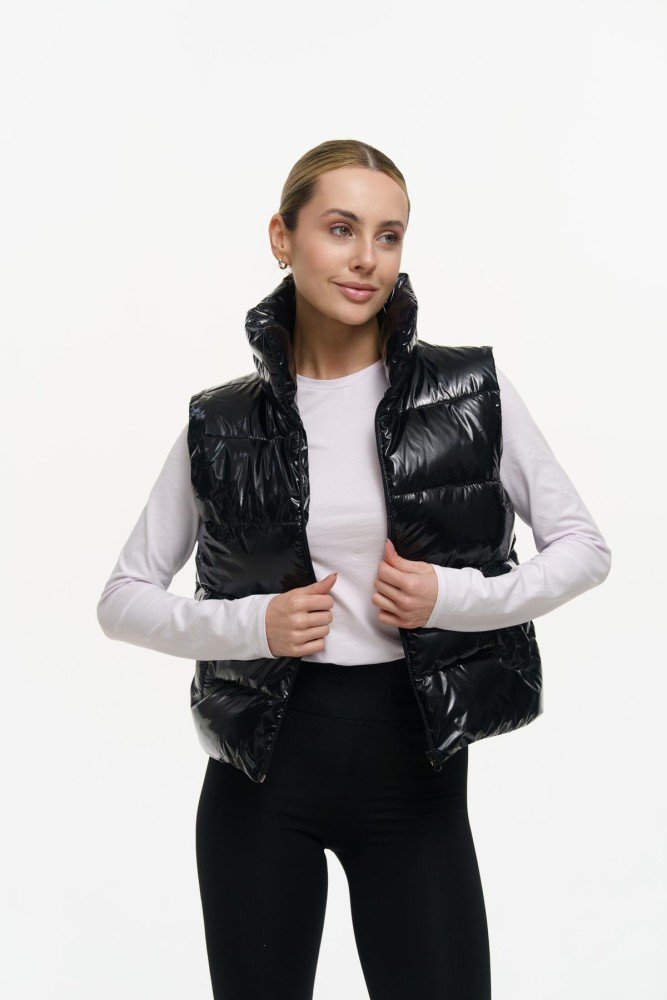 Жилетка жіноча Lola" чорний глянець"