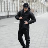 Комплект чоловічий: куртка Motion Nike чорна + штани President" чорні. Барсетка у подарунок! (1728613757)"