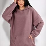 Худі Тедді батал (оверзайз) темно бузковий