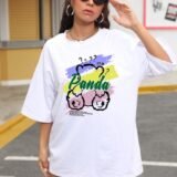 Жіноча біла футболка з ДТФ | 59-008