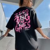 Жіноча чорна футболка з ДТФ | 59-025