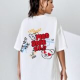 Жіноча біла футболка з ДТФ | 59-028