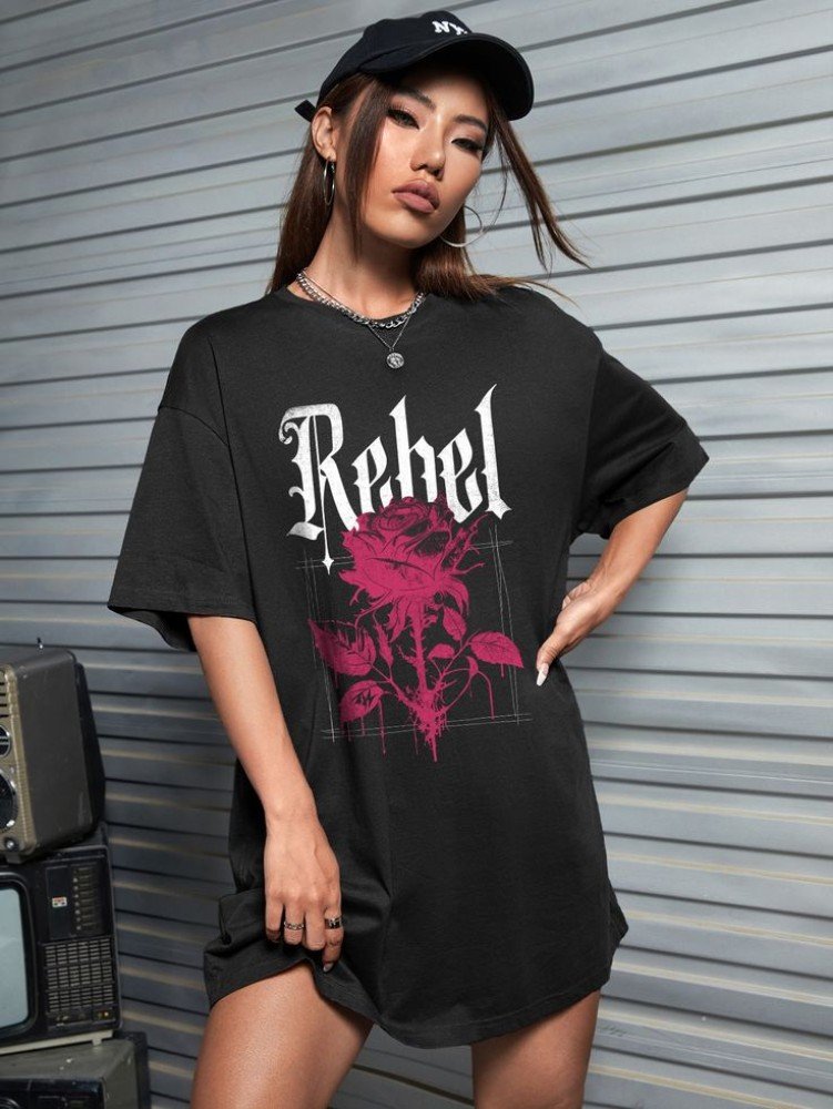 Жіноча чорна футболка з ДТФ | 59-035