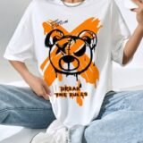 Жіноча біла футболка з ДТФ | 59-046