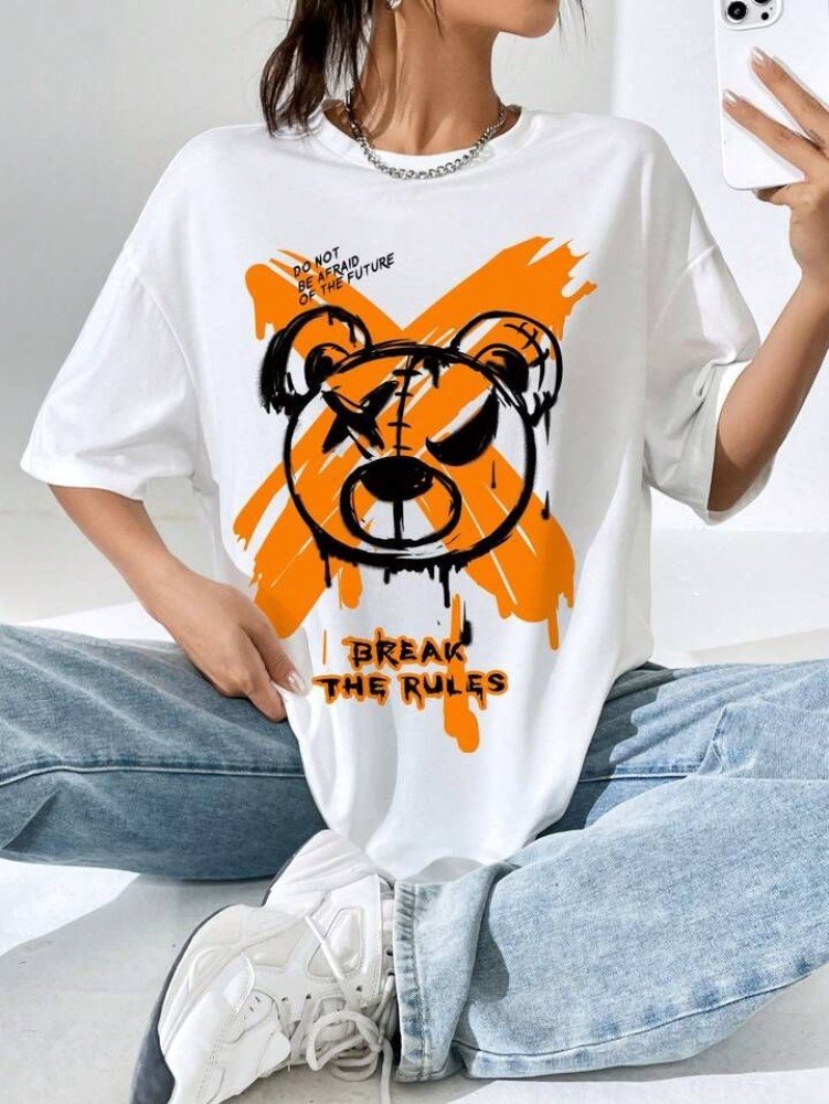 Жіноча біла футболка з ДТФ | 59-046