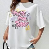 Жіноча біла футболка з ДТФ | 59-049