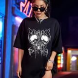 Жіноча чорна футболка з ДТФ | 59-051