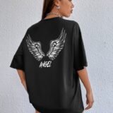 Жіноча чорна футболка з ДТФ | 59-058