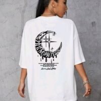 Жіноча біла футболка з ДТФ | 59-077