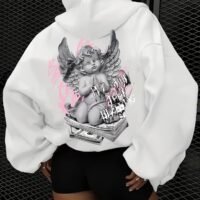 Худі жіноче біле ДТФ | 32-007