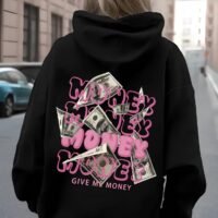 Худі жіноче чорне ДТФ | 32-008