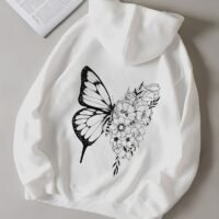 Худі жіноче біле ДТФ | 32-012