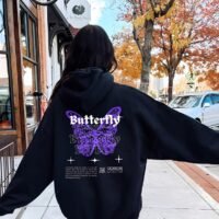 Худі жіноче чорне ДТФ | 32-015