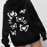 Худі жіноче чорне ДТФ | 32-016