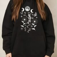 Худі жіноче чорне ДТФ | 32-020