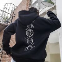 Худі чорне жіноче ДТФ | 32-030